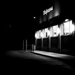 Walgreens storefront at night in B&W. Shot with my new favorite camera series, the Pentax Q!