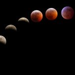Super Wolf Blood Moon eclipse collage