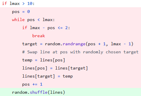 Python randomization loop replaced with one-liner